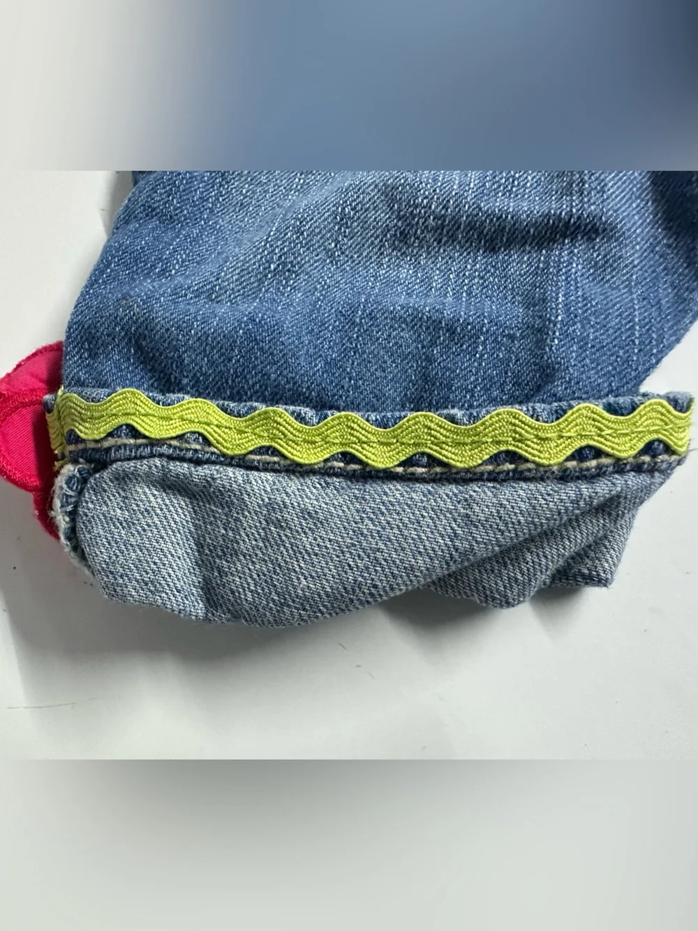 Gymboree Denim Capris with Pink Bloom Trim and Pink Bloomer